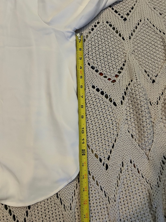 LOFT Cream Button Down Blouse with Black Tie Nevk Sz XL NWT - Picture 5 of 8